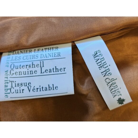 Danier Tan Western Style Vest Genuine Leather 5 Button Men's Size Small - Picture 10 of 11